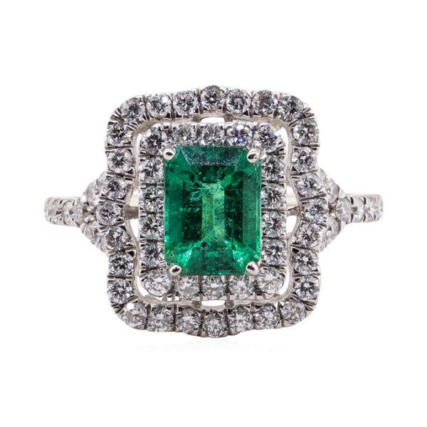 1.46 ctw Emerald and Diamond Ring - Platinum
