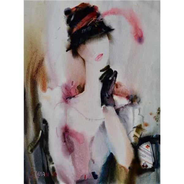 KLEVAN ** UNTITLED ** SIGNED ORIGINAL WATERCOLOR