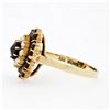 Image 6 : Vintage 8k Yellow Gold 1.56 ctw Garnet & Pearl Petite Dual Halo Cluster Ring