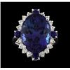 Image 2 : 17.13 ctw Tanzanite, Sapphire and Diamond Ring - 14KT White Gold