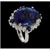 Image 4 : 17.13 ctw Tanzanite, Sapphire and Diamond Ring - 14KT White Gold