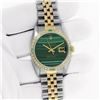 Image 3 : Rolex Datejust Mens 36 Green Malachite Diamond Bezel 18K/SS Oyster Perpetual Wit