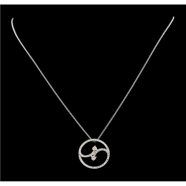 0.88 ctw Diamond Pendant With Chain - 14KT White Gold