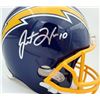 Image 2 : Justin Herbert Autographed Los Angeles Chargers Full Size Replica Helmet Beckett BAS
