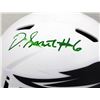 Image 2 : DeVonta Smith Autographed Eagles Lunar Eclipse White Full Size Replica Speed Helmet (Beckett)