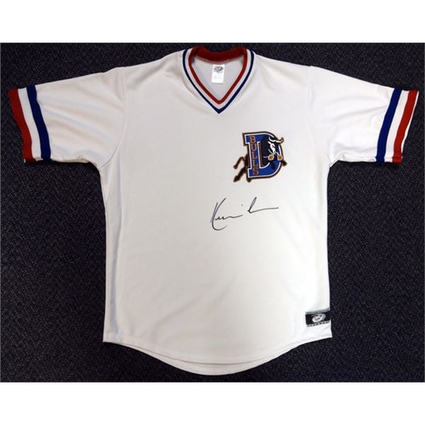 Bull Durham Kevin Costner Crash Davis Autographed White Jersey (PSA/DNA)