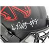 Image 2 : Kyle Pitts Autographed Atlanta Falcons Eclipse Black Full Size Replica Speed Helmet (Beckett BAS)