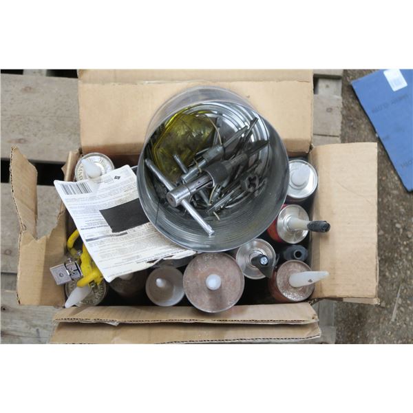 Lot of caulking guns/adhesives + misc.