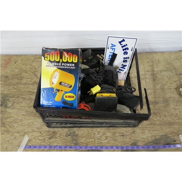Lot including Palm Sander, Flashlight, misc.