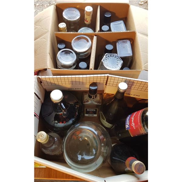2 Boxes Various Liquor Bottles