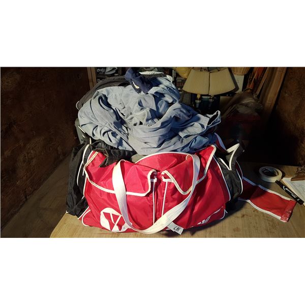 Hockey Bag & Coveralls & Misc. Work Clothing