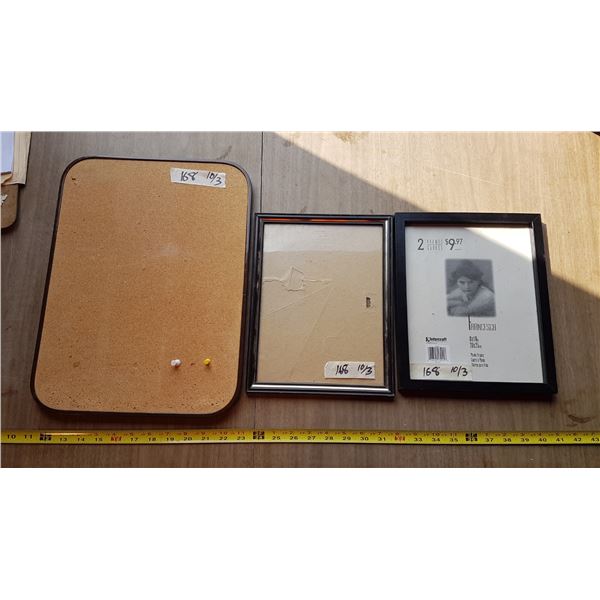 2 Picture Frames & Small Corkboard