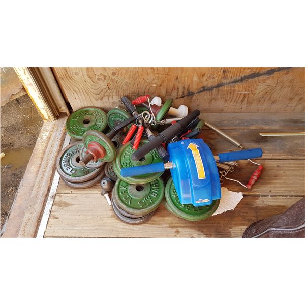 Lot Exercise Equipment & Dumbbells