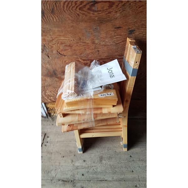 4 X Wood Chairs (Need Assembly)