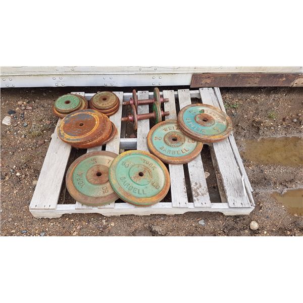 Lot Metal Barbell Plates