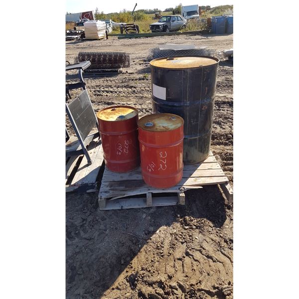3 Metal Barrels Various Sizes