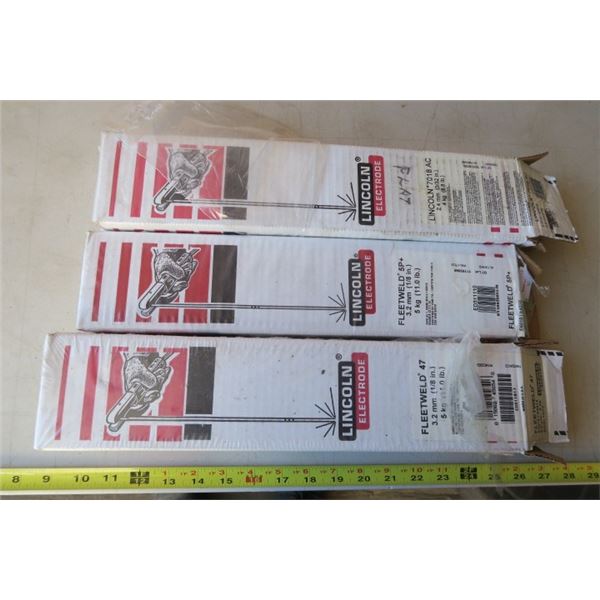 3 Open Boxes of Lincoln Electrodes 3/32 and 1/8"