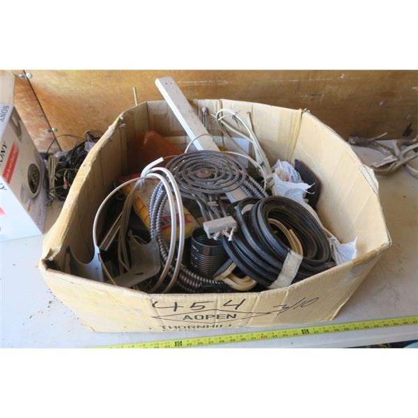 Box of Misc. Electrical Wire, Switches and Much More