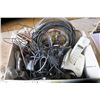 Image 3 : Box of Misc. Wiring, Radioshack Phone, and Wall Adapters