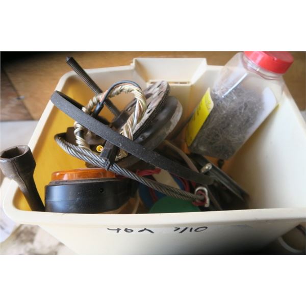 Garbage Can full of Pulleys, Nails, Tire Irons and More!