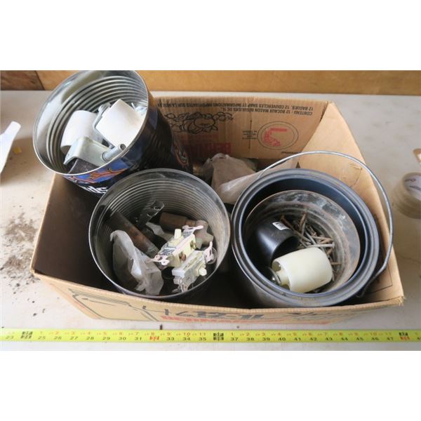 Box of Misc. Castors, Copper Plumbing, Nails and More!