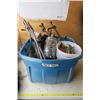 Image 1 : Rubbermaid Tote of Electrical, Trailer Lights, and Misc, Items