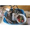 Image 2 : Rubbermaid Tote of Electrical, Trailer Lights, and Misc, Items