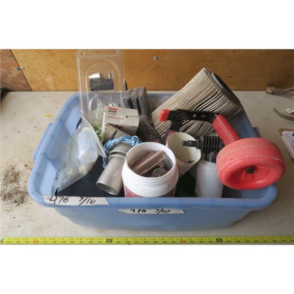 Box of Misc. Items with Nails and a Life Jacket