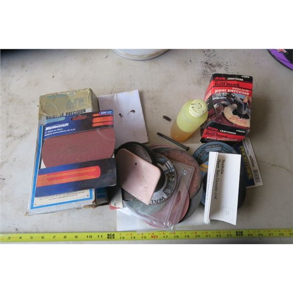 Bucket of Sanding & Grinding Disks + Extras