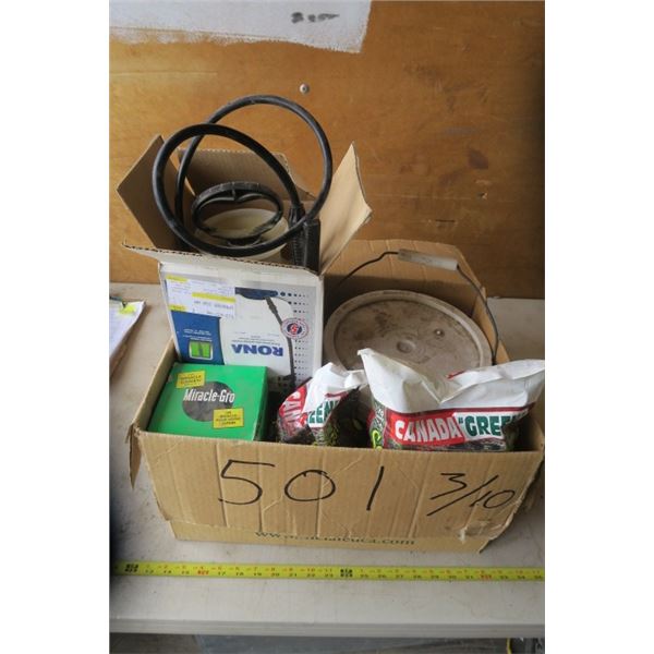 Box of Yard Care Supplies