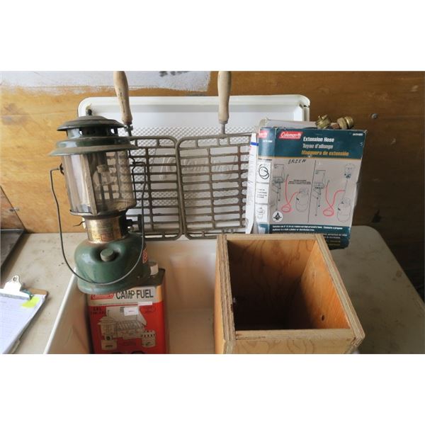 Coleman Camping lot With Cooler, Latern, and Fuel