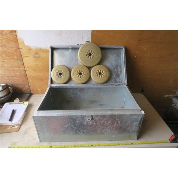 Metal Foot Locker w/ Weights 30 X 16 X 12