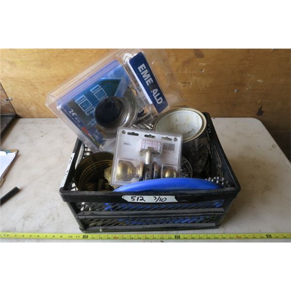 Box of Misc. Items Including Rope Lights, Door Knobs and more!