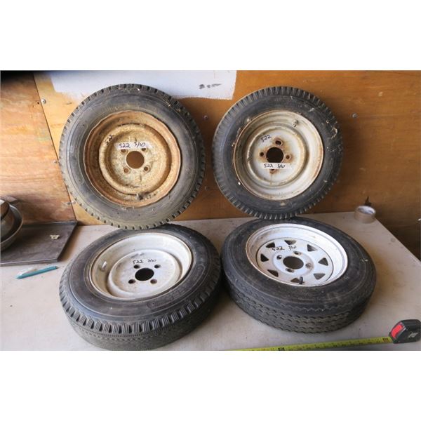 4 Trailer Tires on Rim