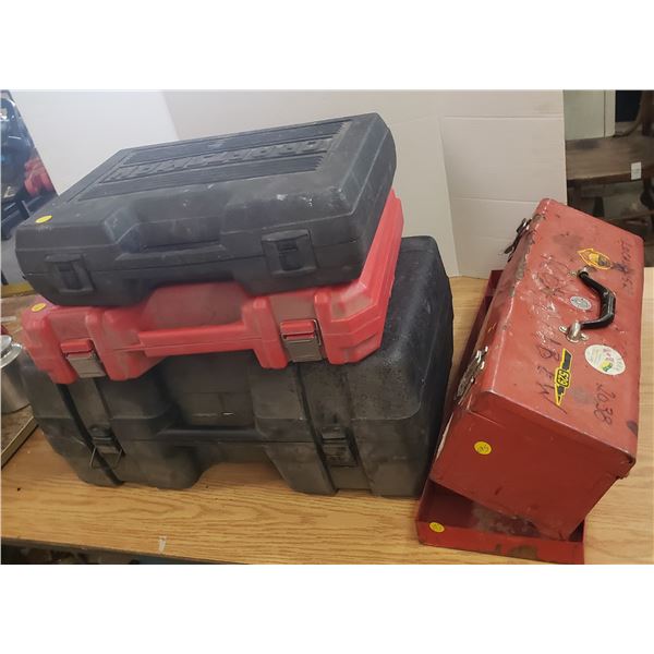 5 -lot of 5 empty tool boxes and power tool hard cases