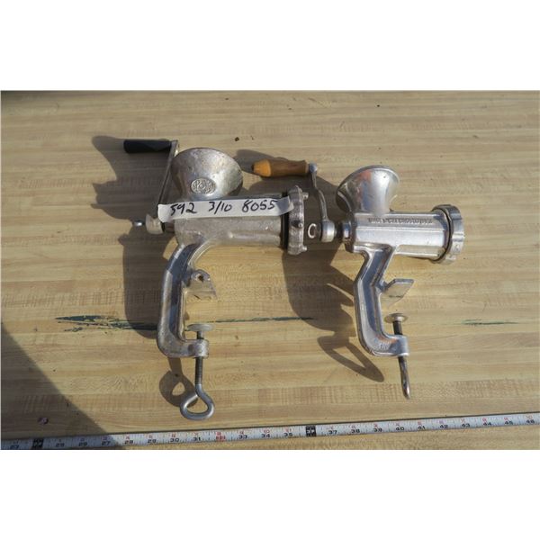 Pair of Antiqe Meat Grinders
