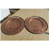 Image 1 : 2 Large Copper Colored Decorative Trays 17"