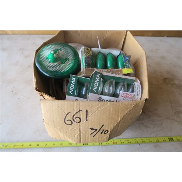 Box of Flood and X-mas Lights