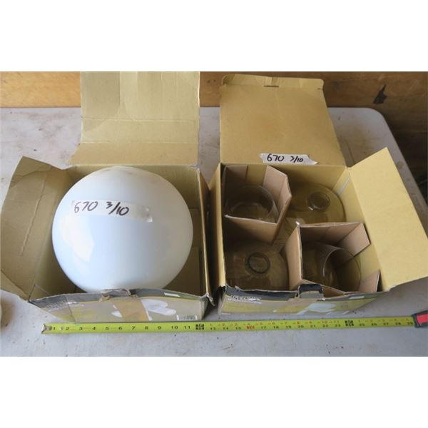 1 Large 4 Small Glass Light Shades