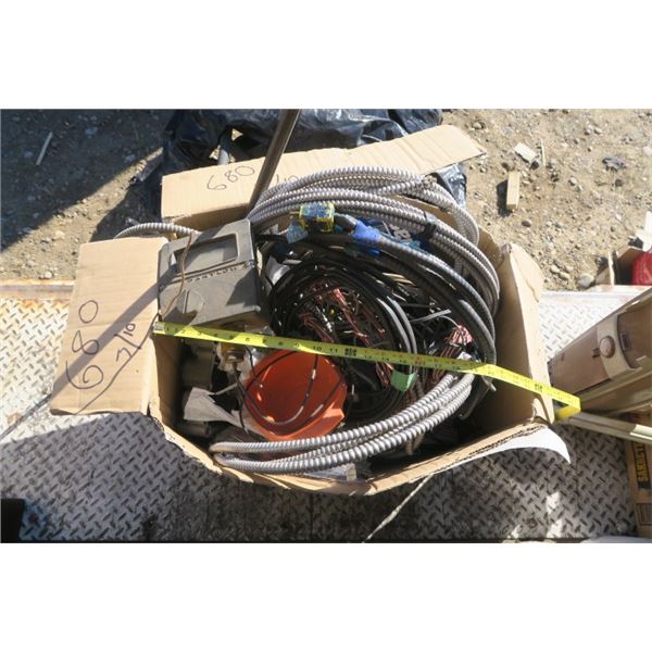 Large Box of Heavy Electrical Wire and Misc. Items