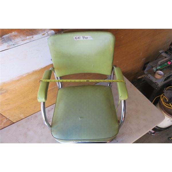 Vintage Lime Green Metal Chair