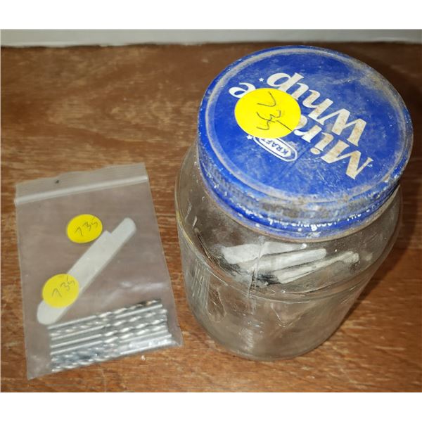 misc lot soapstone, matches , drill bits