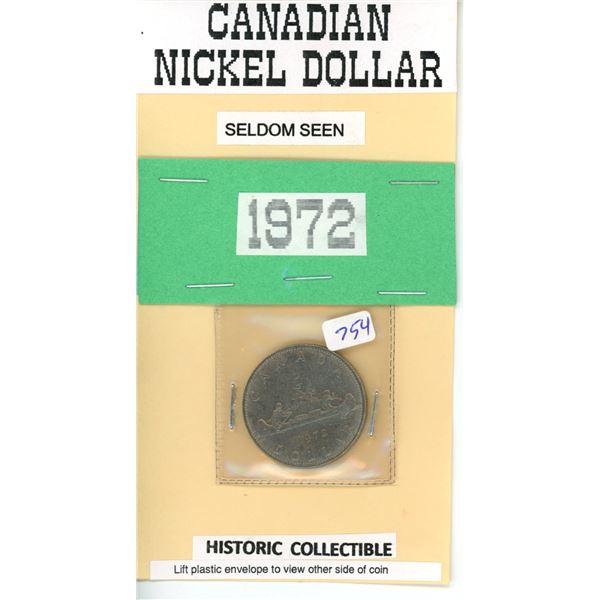 1972 one dollar coin Canadian Currency