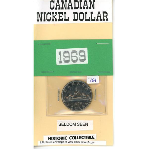1969 one dollar coin Canadian Currency