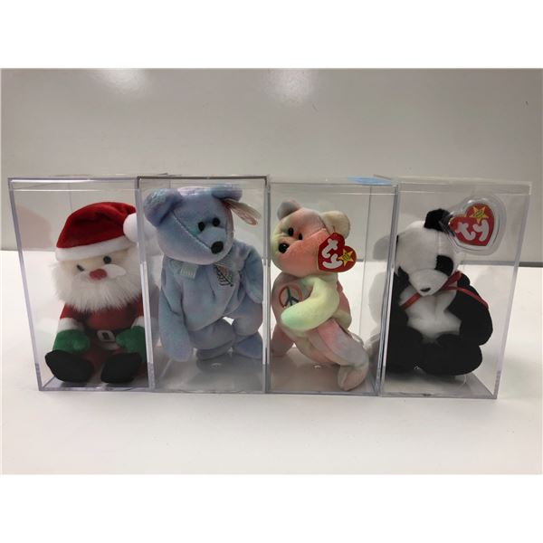 Group of 4 assorted Ty Beanie Babies