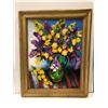 Image 1 : Frank Molnar oil on canvas framed still-life floral painting 2016- approx. 27in x 34in (64)