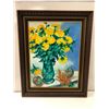 Image 1 : Frank Molnar oil on board framed still-life floral painting 1998 - approx. 24in x 30in (86)