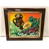 Image 1 : Frank Molnar oil on board framed still-life earthenware jug & vegetables painting 1999 - approx. 25i