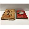 Image 1 : Two antique scrap books full of assorted nostalgic papers - postcards/ photographs/ letters/ tickets