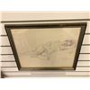 Image 1 : Frank Molnar Canadian (1936-2020) - framed nude charcoal pencil sketch drawing Art School 1961 - app